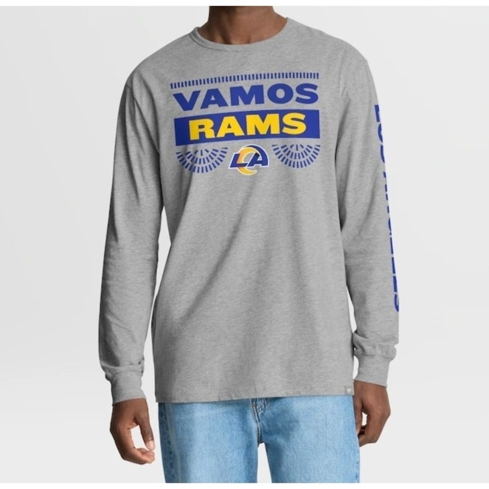 Mens Fanatics Los Angeles LA Rams Vamons Rams  NFL Pop Long Sleeve Shirt Home M